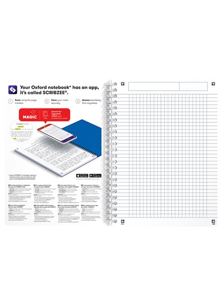 Quaderno spiralato 150x210mm 5mm c/margine 90gr 90fg MyColors OXFORD 100102483