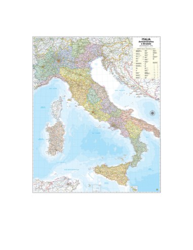 CARTA GEOGRAFICA MURALE ITALIA 97X122CM BELLETTI M08PL/07