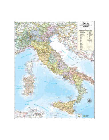 CARTA GEOGRAFICA MURALE ITALIA 67X85CM BELLETTI M06PP/07