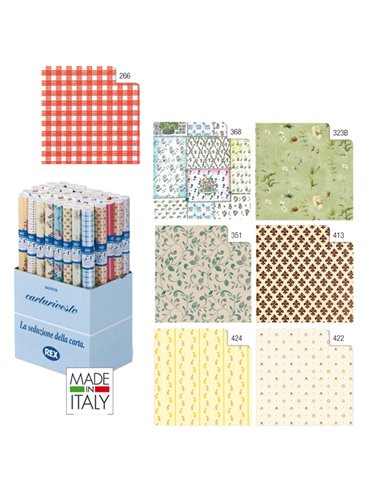 EXPO 20 RT CARTARIVESTO REXTACO ADESIVA LAVABILE 49X300CM ASSORTITI T33Y3AP2 REX SADOCH ROTOLI CARTA RIVESTIMENTO