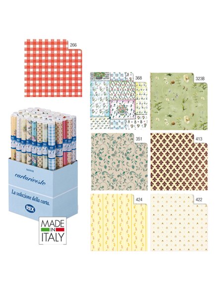 EXPO 20 RT CARTARIVESTO REXTACO ADESIVA LAVABILE 49X300CM ASSORTITI T33Y3AP2 REX SADOCH ROTOLI CARTA RIVESTIMENTO