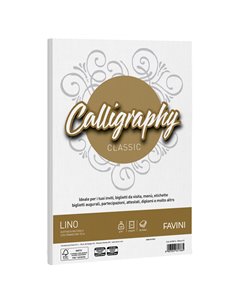 Carta CALLIGRAPHY LINO 200gr A4 50fg bianco 01 FAVINI A690614