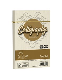 25 buste CALLIGRAPHY LINO 120gr 120x180mm avorio FAVINI A57Q617 FAVINI CARTE EVENTI-INVITI