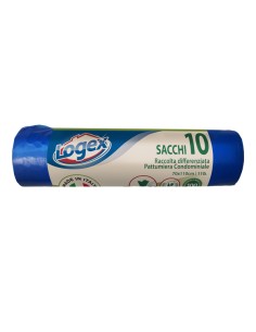 10 SACCHI IMMONDIZIA 70X110CM 110LT HD 16µ BLU LOGEX 2006LXB01 LOGEX PROFESSIONAL SACCHI RIFIUTI 2