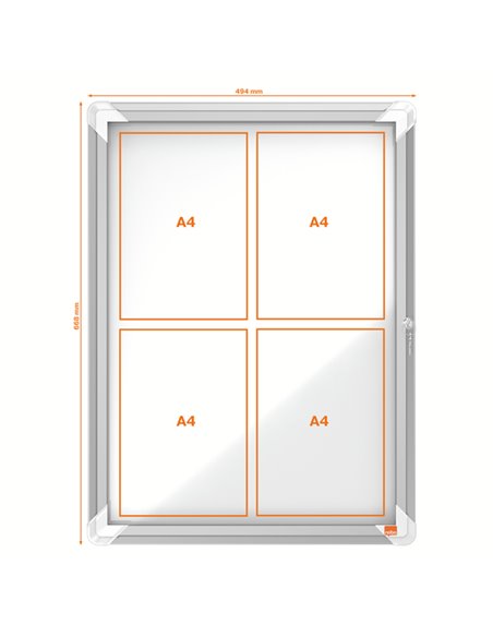 BACHECA PER ESTERNI BIANCA MAGNETICA 4XA4 VERTICALE NOBO 1902577 NOBO BACHECHE PER ESTERNI