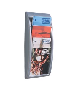 ESPOSITORE DA PARETE A 4 TASCHE A4 GRIGIO QUICK FIT SYSTEM K540615 PAPERFLOW PORTADEPLIANT DA PARETE