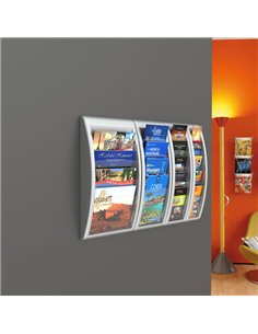 ESPOSITORE DA PARETE A 5 TASCHE 1/3A4 GRIGIO QUICK FIT SYSTEM K540625 PAPERFLOW PORTADEPLIANT DA PARETE