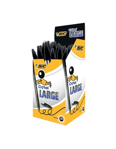 Scatola 50 penna sfera CRISTAL® large 1,6mm nero BIC® 880648