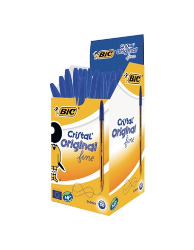 Scatola 50 penna sfera CRISTAL® fine 0,8mm blu BIC® 872730