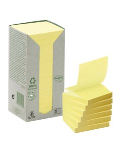 BLOCCO 100foglietti Post-it® Z-Notes Green 76x76mm R330-1T GIALLO RICICL.100 7100172251