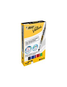 Astuccio pennarello VELLEDA 1791 punta scalpello whiteboard 4 colori BIC® 8757892 BIC PER LAVAGNE CANCELLABILI