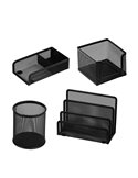 Set scrivania 4 accessori in rete metallica nero 1424 LEBEZ 1424-N