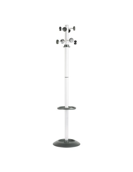 APPENDIABITI TOTEM 175CM A 8 POSTI C/PORTAOMBRELLI GRIGIO/NERO APUTO/G Unisit APPENDIABITI