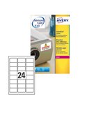 Poliestere adesivo extra L6141 bianco 20fg A4 63,5x33,9mm (24et/fg) laser Avery L6141-20