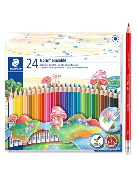 Astuccio 24 matite Noris Club 144 cancellabili colori assortiti STAEDTLER 14450NC24