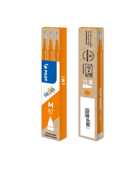 SET 3 REFILL SFERA FRIXIONball 0.7mm ARANCIO PILOT 006647 PILOT CANCELLABILI