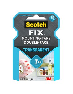 Nastro biadesivo Scotch FIX™ 19MMX1,5MT trasparente Scotch® 7100261816 SCOTCH NASTRI BIADESIVI