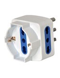 ADATTATORE TRIPLO CON SPINA 2P+T 16A - 2 PRESE 10/16A + 1 SCHUKO 492518066