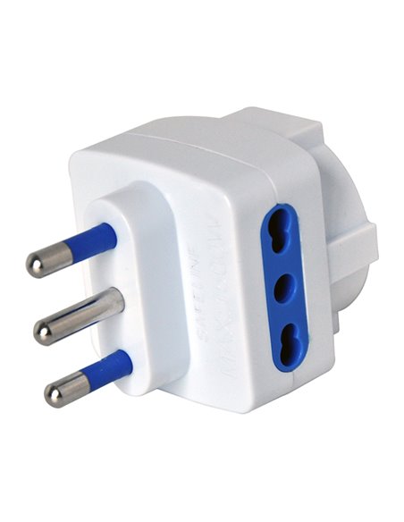 ADATTATORE TRIPLO CON SPINA 2P+T 16A - 2 PRESE 10/16A + 1 SCHUKO 492518066 MKC CAVI-PRESE-PROLUNGHE