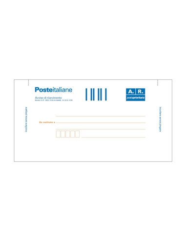 100 CARTOLINE DI RITORNO RACCOMANDATA 10X20CM C/ADES.RIMOV. E0622/1 E0622/1 EDIPRO SEGRETERIA