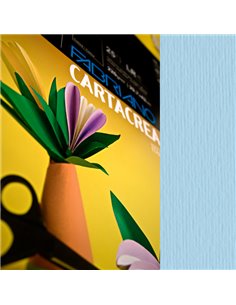 Blister 10fg cartoncino 35x50cm 220gr celeste Cartacrea Fabriano 46435118 FABRIANO CARTONCINO COLORATO