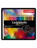 Astuccio metallo 24 CarbOthello colori assortiti Stabilo 1424-6