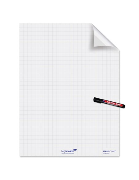 ROTOLO 25FG ELETTROSTATICI 60x80CM A QUADRETTI MAGIC CHART LEGAMASTER L-1590 00