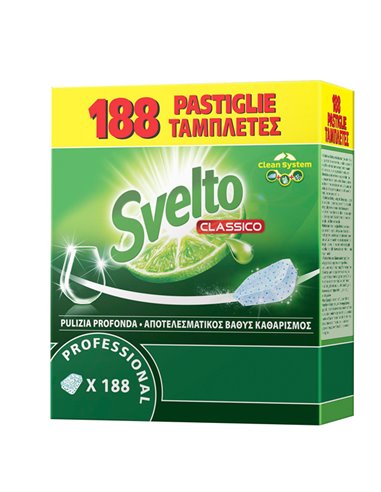 Fustino 188 Tabs 10g per lavastoviglie Svelto Tablets 101100936 SVELTO DETERGENTI-DETERSIVI PER PULIZIA