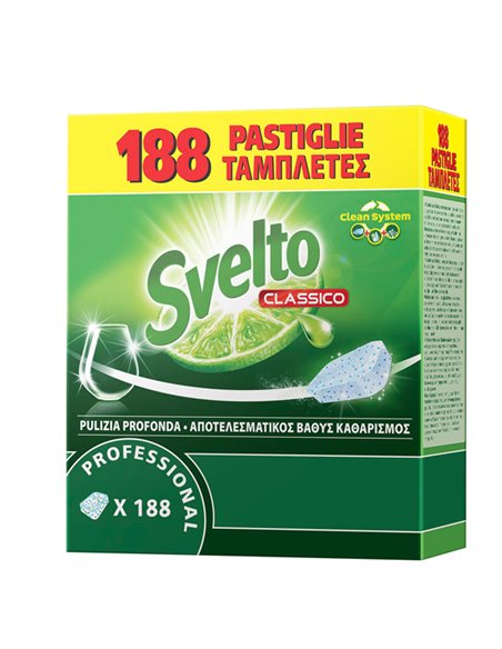Fustino 188 Tabs 10g per lavastoviglie Svelto Tablets 101100936 SVELTO DETERGENTI-DETERSIVI PER PULIZIA