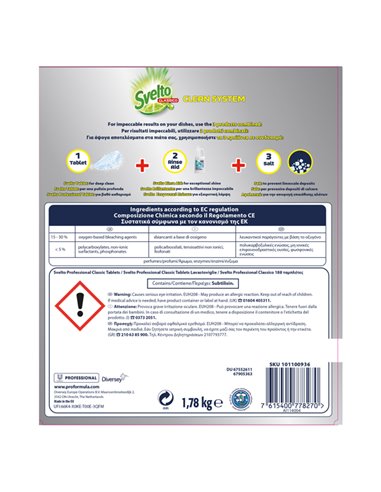Fustino 188 Tabs 10g per lavastoviglie Svelto Tablets 101100936 SVELTO DETERGENTI-DETERSIVI PER PULIZIA