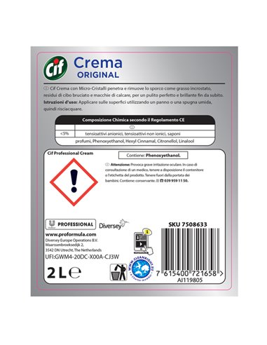 DETERSIVO CIF CREMA CLASSICA 2 LITRI 7508633