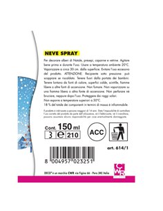 Bombola spray neve 150ml 614/1 DECO 614/1 DECO ACCESSORI DIDATTICI E LAVORI MANUALI 2
