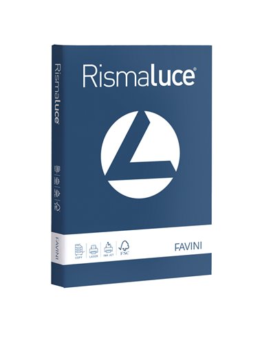 Carta RISMALUCE 200gr A4 125fg blu prussia 62 FAVINI A67K104 FAVINI COLORATA