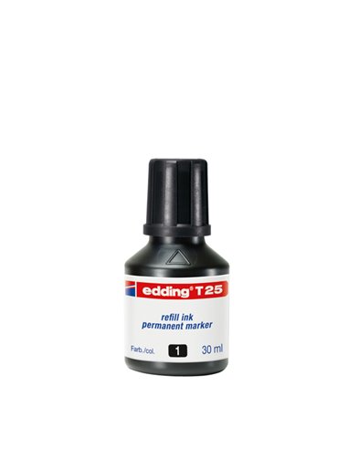 RICARICA INCHIOSTRO PERMANENTE 30ML T25 NERO EDDING E-T25 001 EDDING INCHIOSTRO E RICAMBI PER MARCATORI