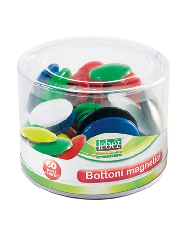 BARATTOLO 60 MAGNETI TONDI ASSORTITI ART.2777 2777 LEBEZ MAGNETI E SPILLI CARTOGRAFICI