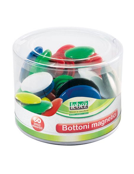 BARATTOLO 60 MAGNETI TONDI ASSORTITI ART.2777 2777 LEBEZ MAGNETI E SPILLI CARTOGRAFICI