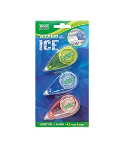 BLISTER 3 CORRETTORE A NASTRO 4,2MMX7M MINI ROLLER ICE 9093 9093 LEBEZ CORRETTORI A NASTRO