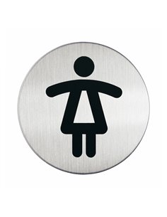PITTOGRAMMA Ø 8,3cm 'TOILETTE DONNA' IN ACCIAIO 4904-23 DURABLE PITTOGRAMMI