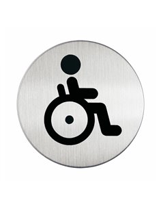 PITTOGRAMMA Ø 8,3cm 'TOILETTE DISABILI' IN ACCIAIO 4906-23 DURABLE PITTOGRAMMI