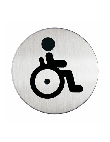 PITTOGRAMMA Ø 8,3cm 'TOILETTE DISABILI' IN ACCIAIO 4906-23 DURABLE PITTOGRAMMI