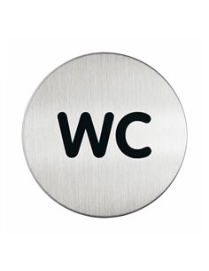PITTOGRAMMA Ø 8,3cm 'WC' IN ACCIAIO 4907-23 DURABLE PITTOGRAMMI