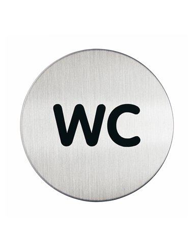 PITTOGRAMMA Ø 8,3cm 'WC' IN ACCIAIO 4907-23 DURABLE PITTOGRAMMI