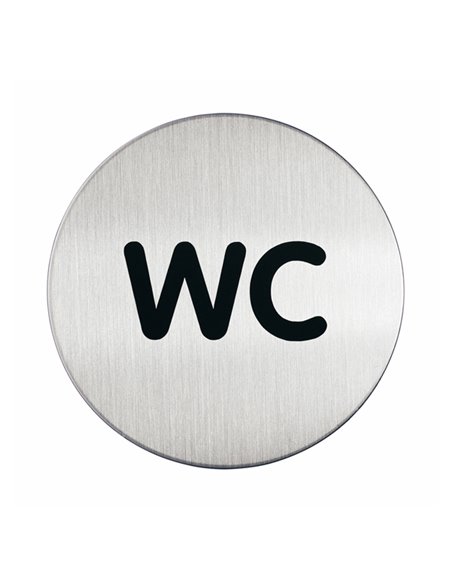 PITTOGRAMMA Ø 8,3cm 'WC' IN ACCIAIO 4907-23 DURABLE PITTOGRAMMI