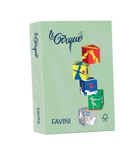 Carta LECIRQUE A3 80gr 500fg verde pastello 107 FAVINI A71P353 FAVINI COLORATA