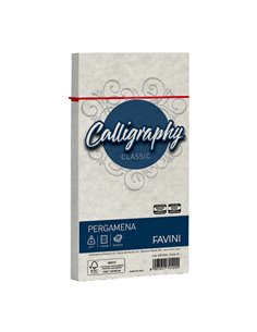 25 buste CALLIGRAPHY PERGAMENA 110x220mm 90gr perla FAVINI A574203