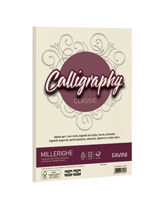 Carta CALLIGRAPHY MILLERIGHE 100gr A4 50fg avorio 02 FAVINI A69Q224 FAVINI CARTE EVENTI-INVITI