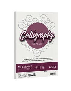 Carta CALLIGRAPHY MILLERIGHE 200gr A4 50fg bianco 01 FAVINI A690324 FAVINI CARTE EVENTI-INVITI