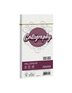 25 BUSTE CALLIGRAPHY MILLERIGHE 110X220MM 100GR 01 BIANCO A570424