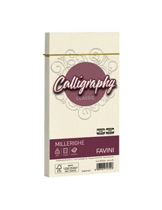 25 BUSTE CALLIGRAPHY MILLERIGHE 110X220MM 100GR 02 AVORIO A57Q424
