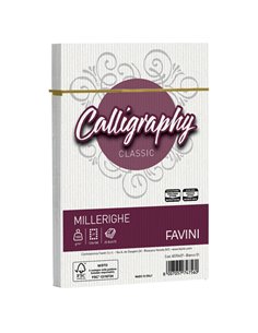 25 BUSTE CALLIGRAPHY MILLERIGHE 120X180MM 100GR 01 BIANCO A570427 FAVINI CARTE EVENTI-INVITI
